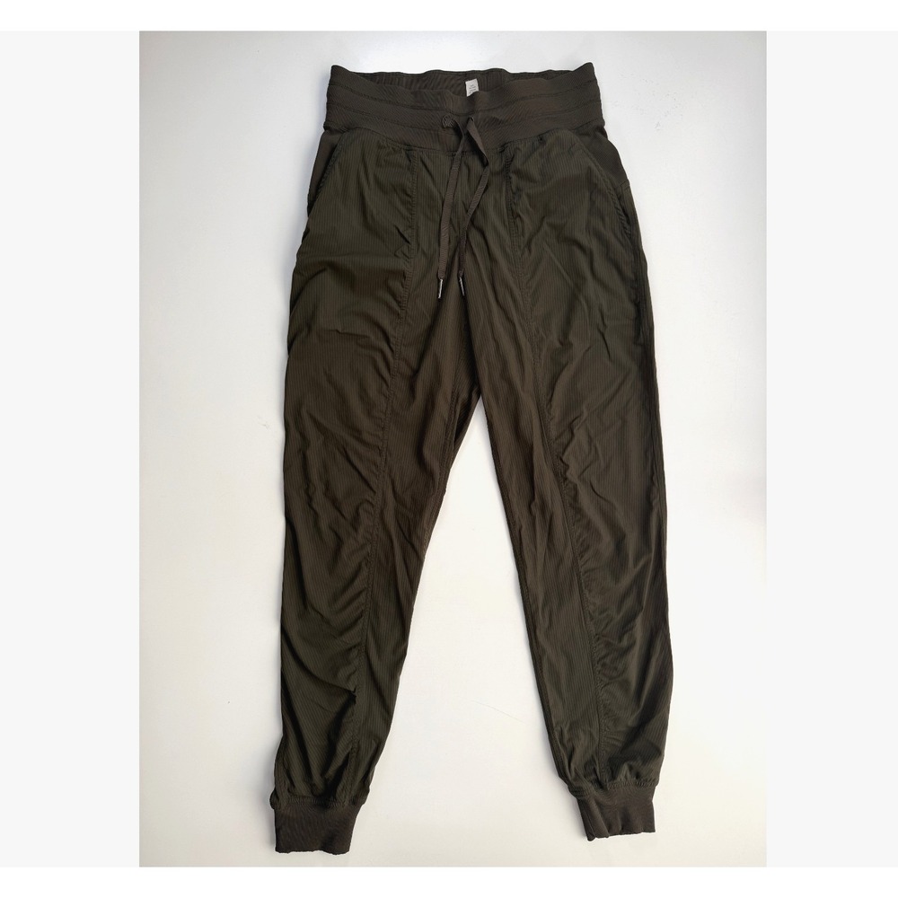LULULEMON‎ Dance Studio Jogger Pant Womens 4 Green Micro Stripe W5BF6S